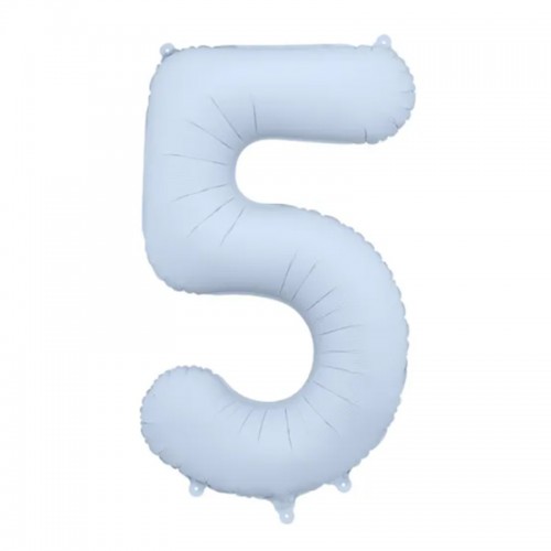 Balão Número 5 Azul Bebé